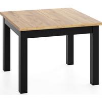 ESSTISCH Toren ausziehbar verlängerbar quadratisch, Eiche Braun 100-200/100/76.5 cm - Eiche Wotan/Schwarz, Holz/Holzwerkstoff (100/200/76.5cm) - WFL GROUP