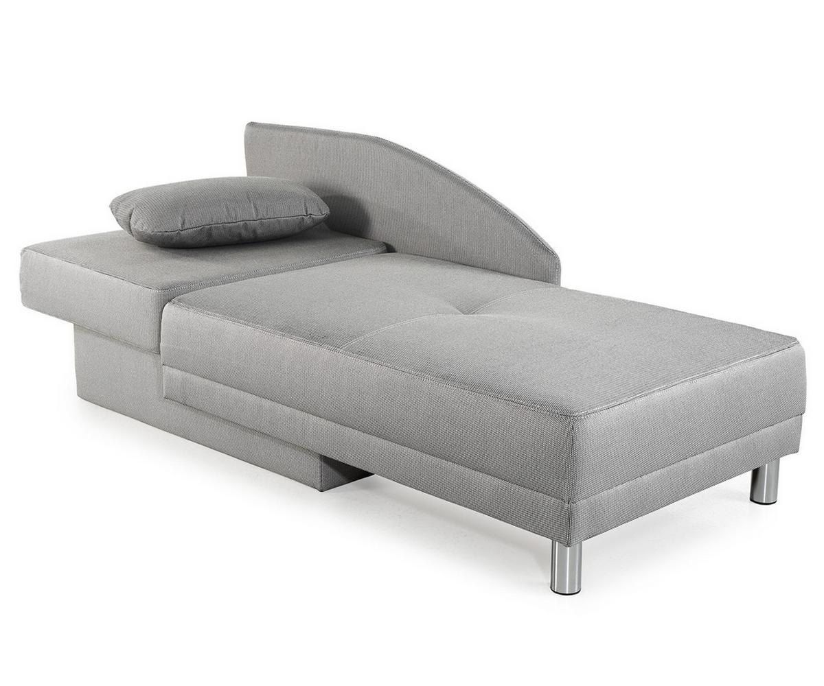 RÉCAMIERE-SCHLAFSOFA mit Bettkasten, Federkern, seitenverkehrt montierbar B149/T90/H80 cm, Liegefläche 200x84 cm, Webstoff Hellgrau / 15122 - Chromfarben/Hellgrau, Textil/Metall (149/80/90cm) - luma-home