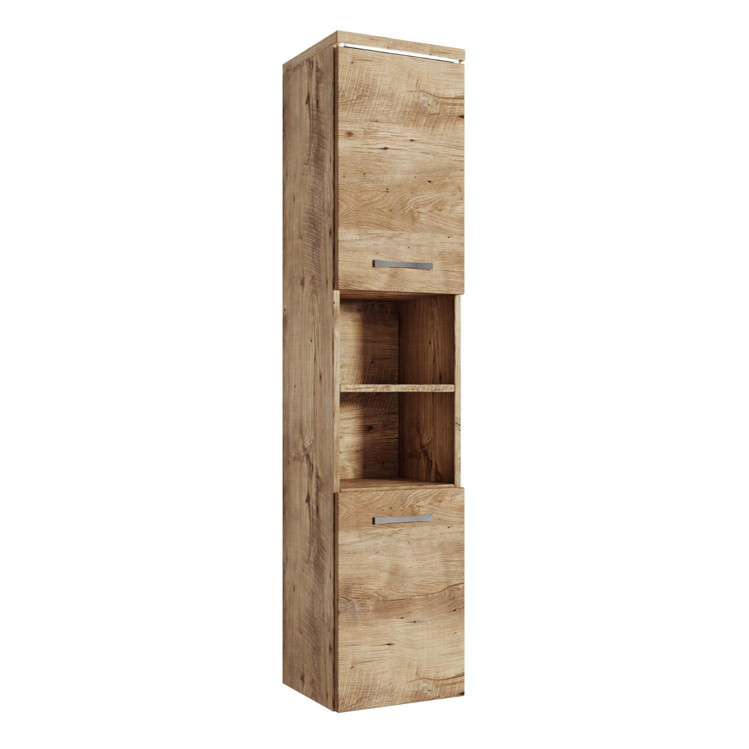 BADEZIMMERSCHRANK Paso mit 2 Türen Kastanien Eiche - 35 x 35 x 160 cm - Kastanienfarben/Eichefarben, Holz (35/160/35cm) - Badplaats
