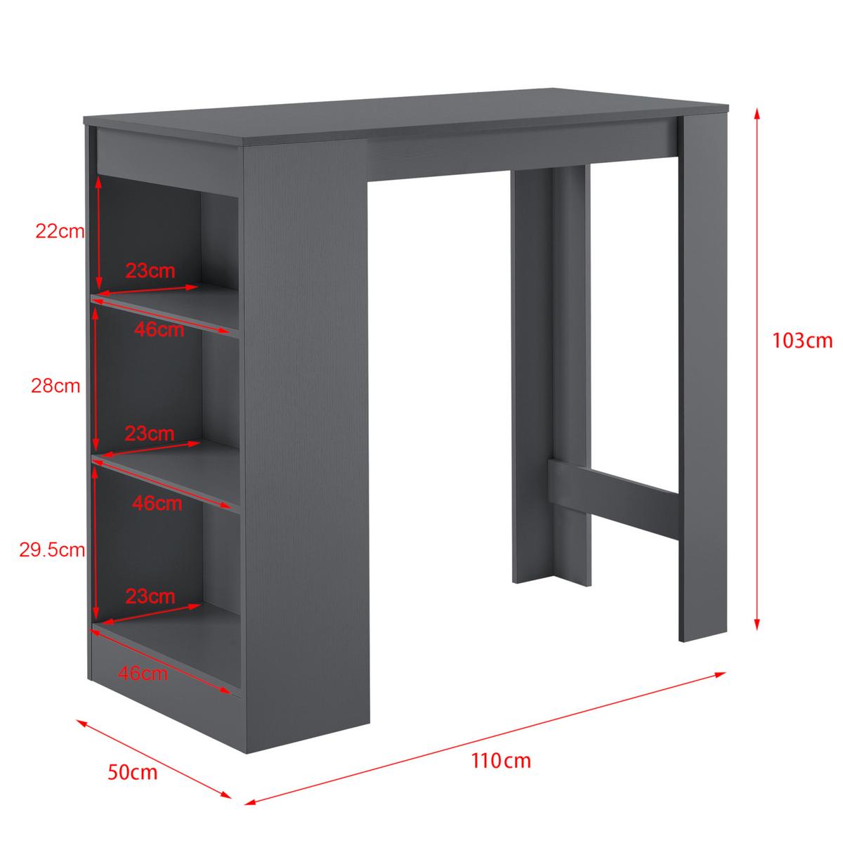 BARTISCH Kouvala - Dunkelgrau, Holzwerkstoff (50/110/103cm) - [en.casa]