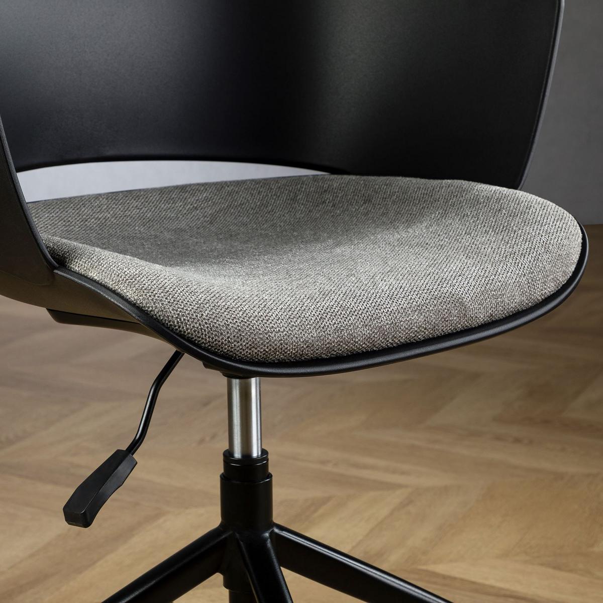 DREHSTUHL DAGMA - Schwarz/Grau, Textil/Metall (59/82/57cm) - IDIMEX