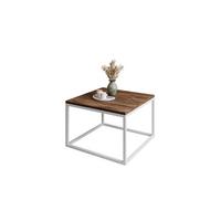 COUCHTISCH YOSHI 60/60/40 cm Weiß / Stirling Eiche - Naturfarben/Weiß, Holzwerkstoff/Metall (60/60/40cm) - Lookway