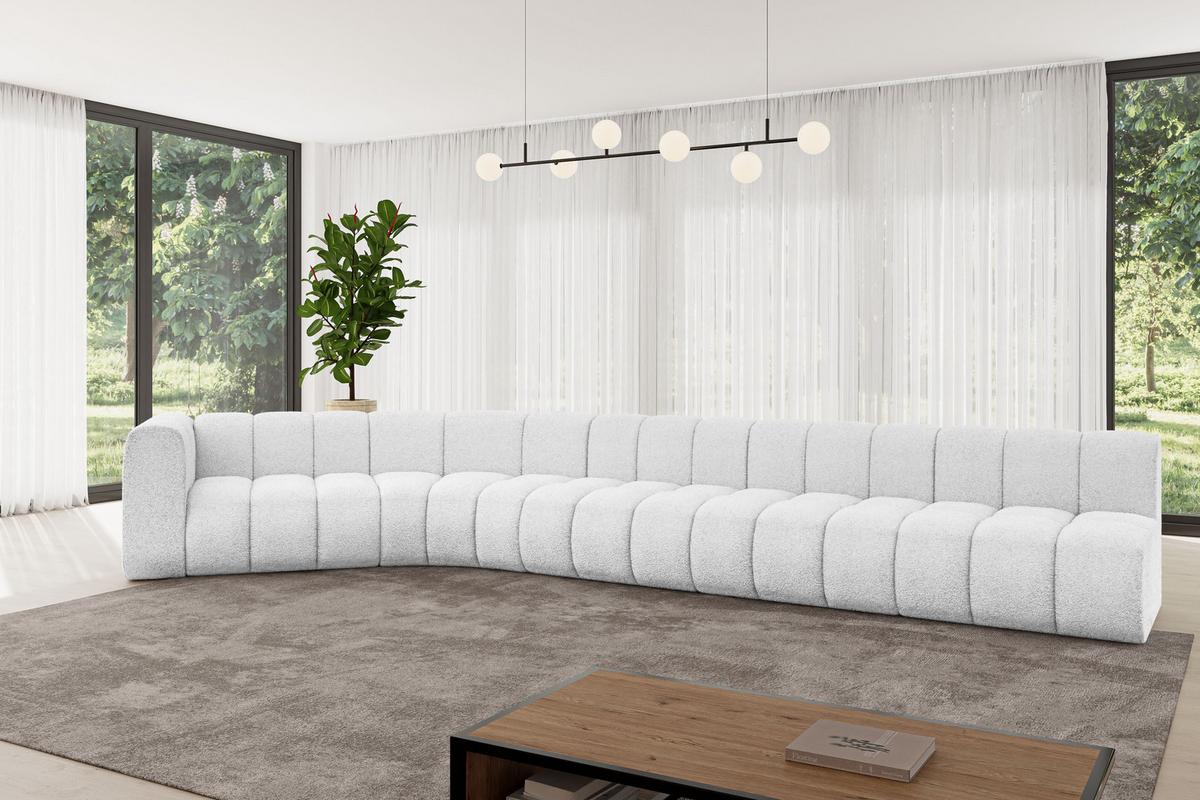 ECKSOFA modulares Sofa Karex-L3 - 490x194x70 cm Weiß - Weiß, Holzwerkstoff/Textil (490/194cm) - ALTDECOR