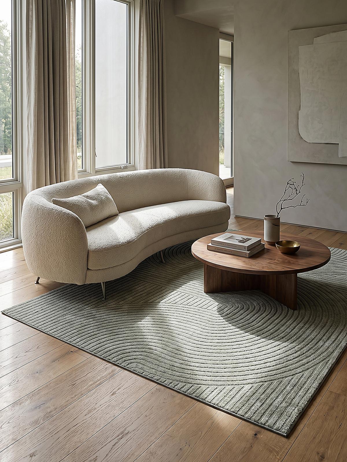 LÄUFER CETINA Geometrisch Polypropylen-Polyester Grün 80 x 300 cm - Grün, Textil (80/300cm) - KADIMA DESIGN