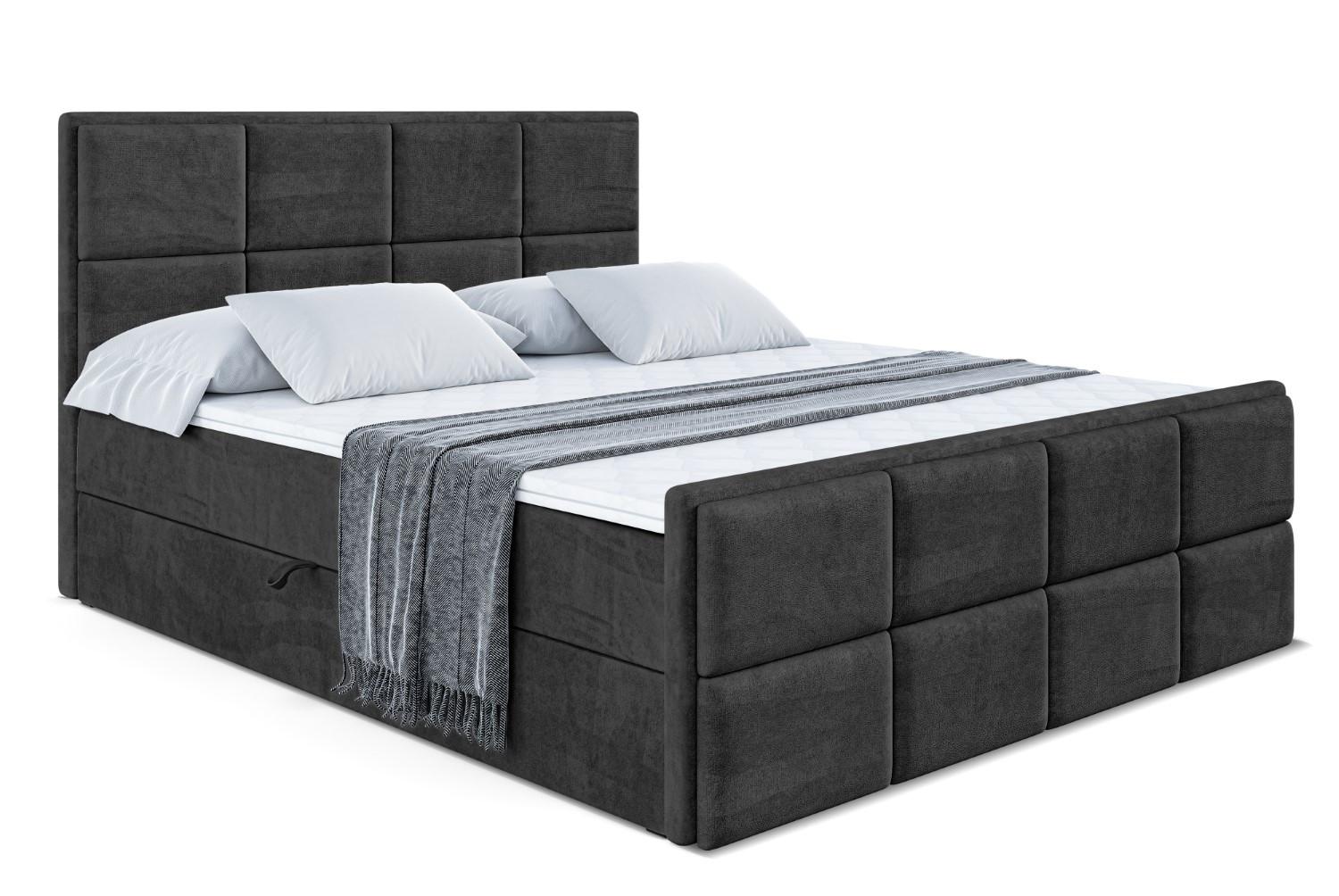 BOXBETT NOVA-Z - 120 x 200 - H4 - Schwarz - Schwarz, Holzwerkstoff (120/200cm) - ALTDECOR