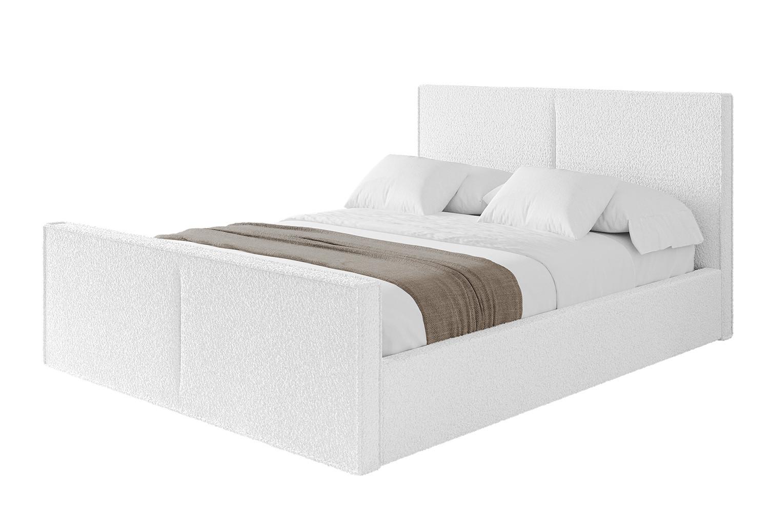 POLSTERBETT mit Bettkasten, Fußteil und Lattenrost, Boxbett ohne Matratze - VANTO-Z 180x200 Weiß - Weiß, Holzwerkstoff/Textil (180/200cm) - ALTDECOR