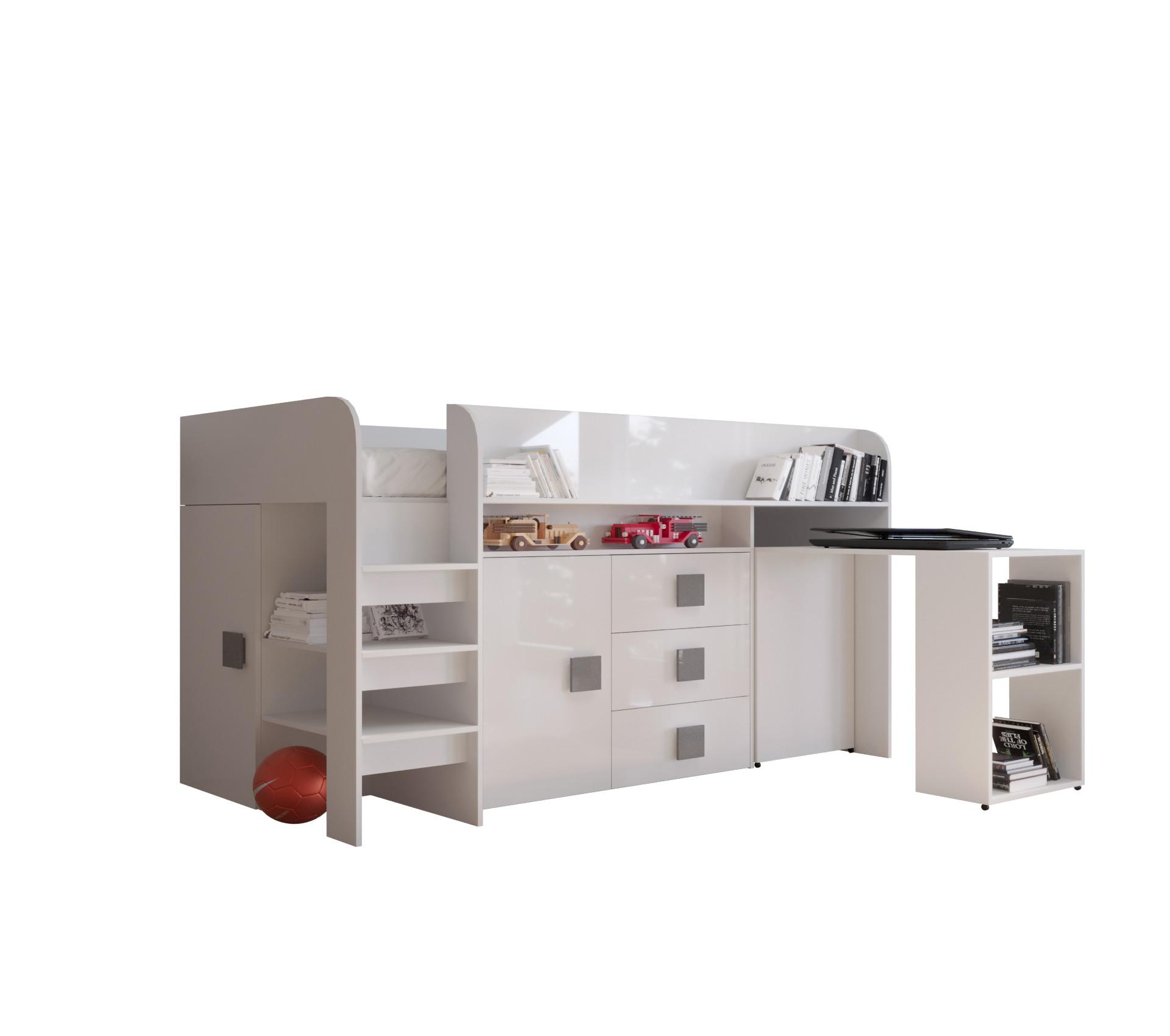 HOCHBETT 203,3/106,6/125 - Weiß/Grau, Holz (90/200cm) - MÖBEL KRYSPOL