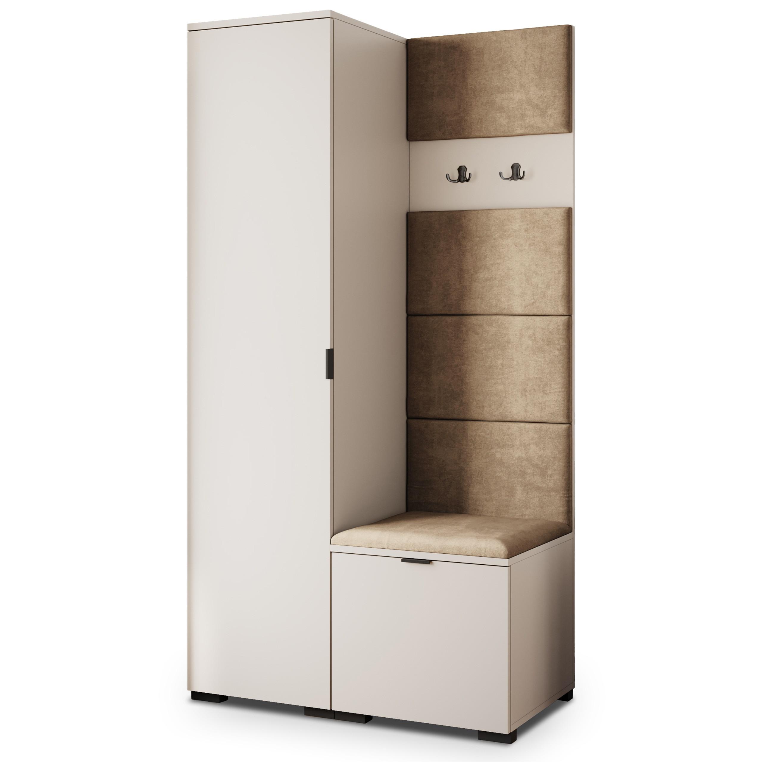 GARDEROBENSCHRANK LORI 95/181/51 cm Modern Garderobe-Set Kaschmir - Kaschmir/Mokka, Holzwerkstoff (95/181/51cm) - MASSENO