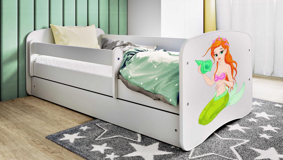 KINDERBETT Meerjungfrau mit Schublade 160/80 90/61/164 - Weiß, Holzwerkstoff (80/160cm) - RAUMHIRSCH FURNITURE