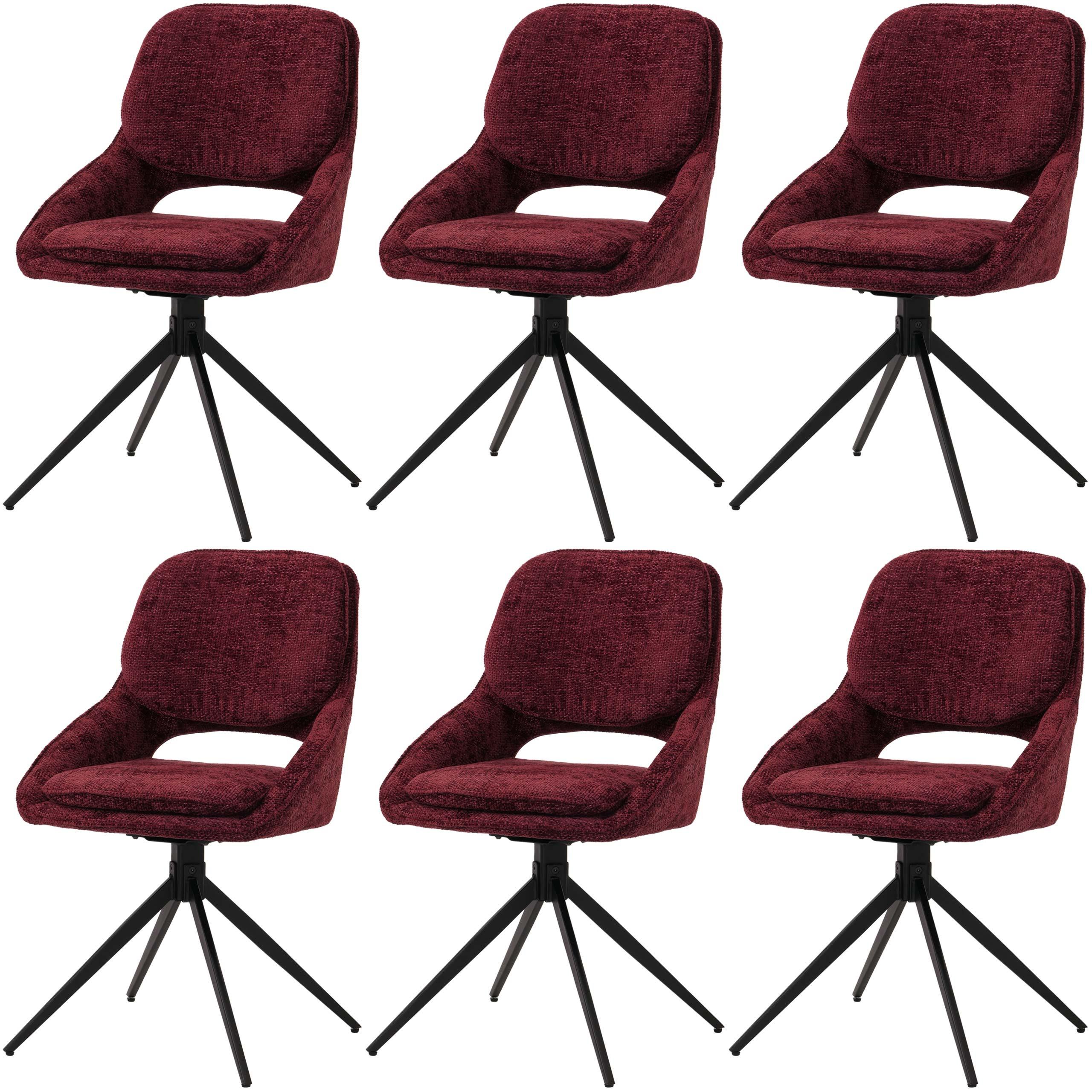 ESSZIMMERSTUHL Bordeaux 6er-Set - Bordeaux, Textil (55/87/55cm) - MCW