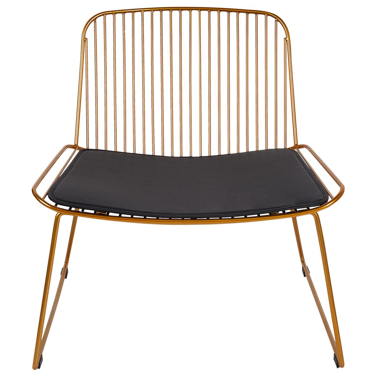 STUHL Metall Gold Snorum - Goldfarben/Schwarz, Metall (67/70/68cm) - Beliani