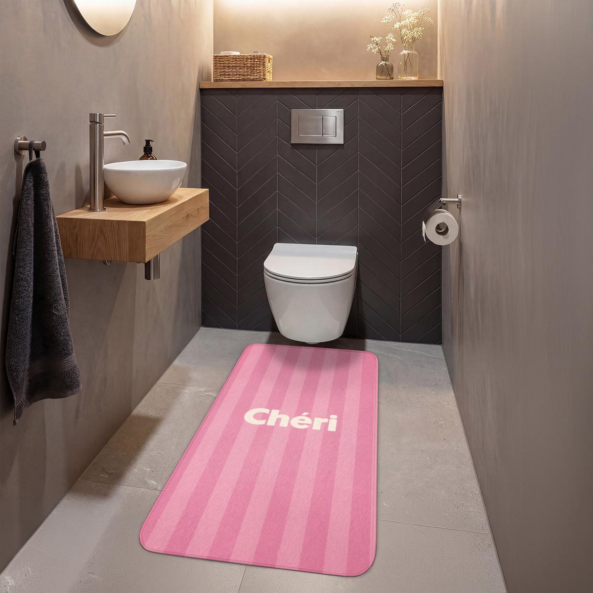 WC-VORLEGER Gestreift - Rosa - Chéri Toilettenvorleger 60x120 cm - Pink, Textil (60/1cm) - OnlyWow