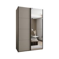 SCHWEBETÜRENSCHRANK 245,5/150/64 2-türig - Kaschmir/Schwarz, Holz/Metall (150/245/64cm) - Abiks Möbel