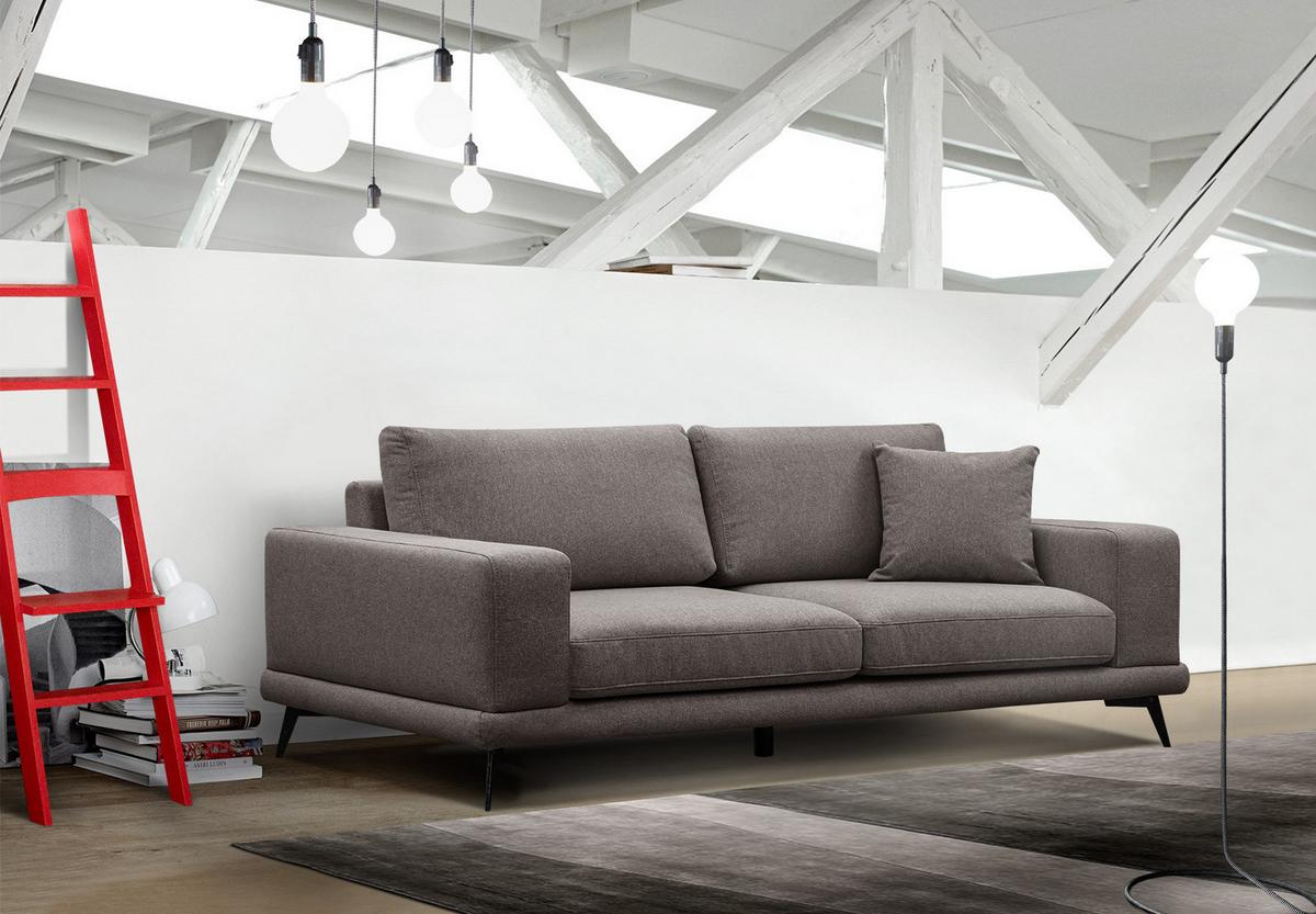 SOFA MEDIOLANE 3-Sitzer, braun - Braun, Holzwerkstoff/Textil (233/87/96cm) - Wozimo