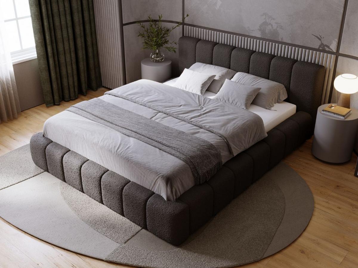 POLSTERBETT Orio 160x200 Schwarz - Schwarz, Textil (160/200cm) - Graingold