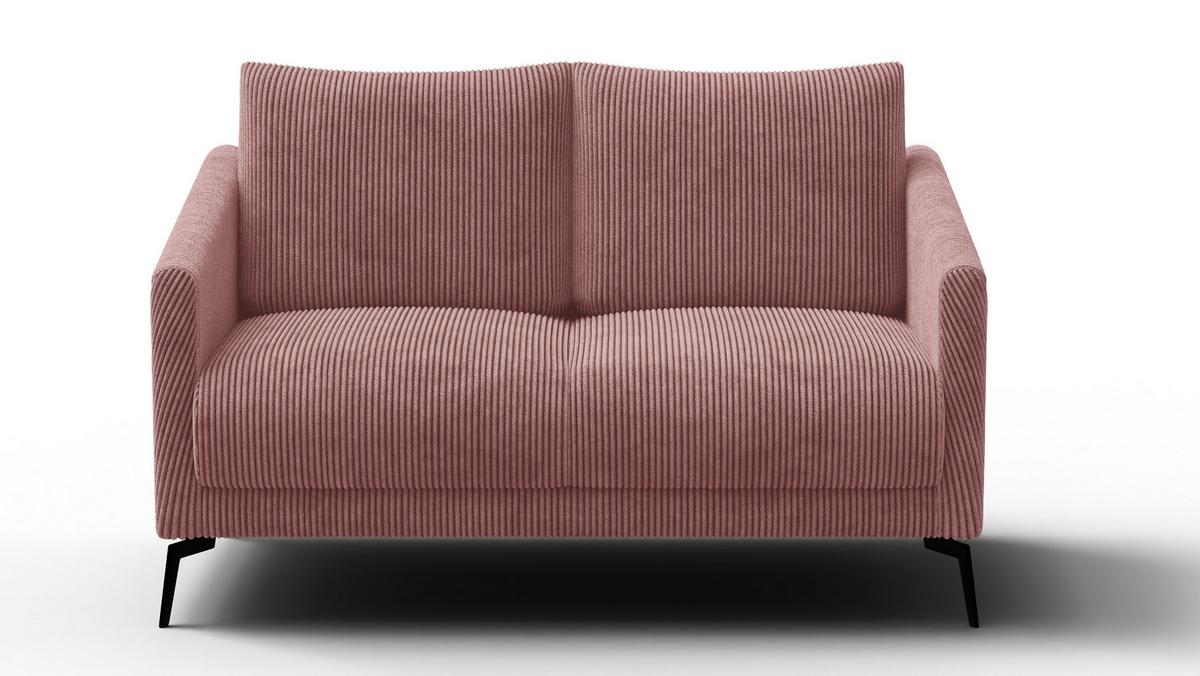 SOFA VILT 2-Sitzer, altrosa - Altrosa/Schwarz, Holzwerkstoff/Textil (142/89/94cm) - Wozimo