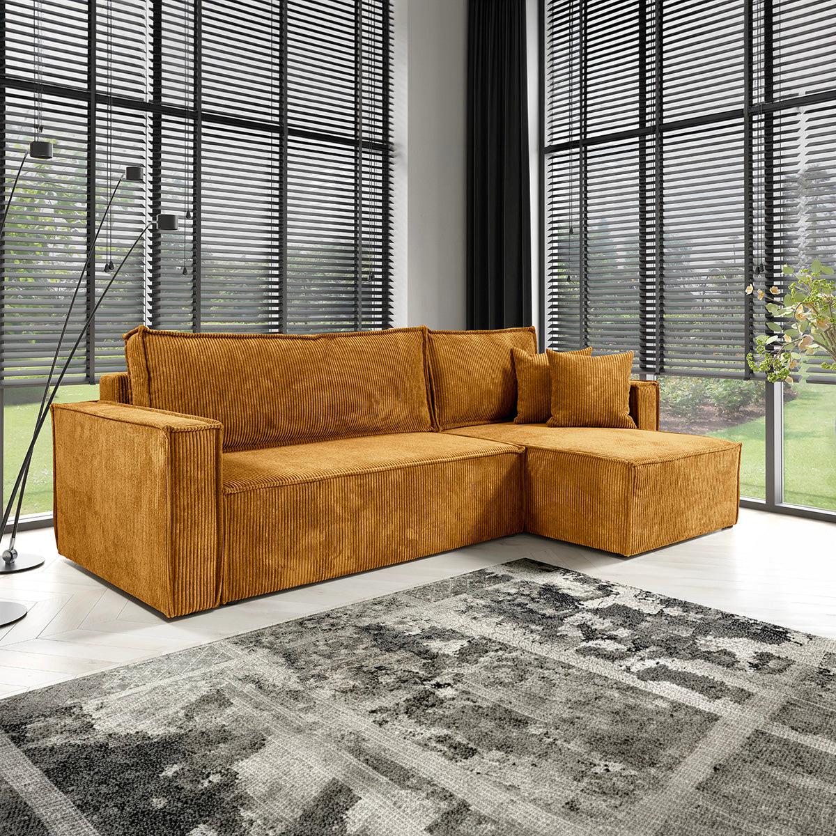 ECKSOFA Ezekiel 3 Sitzplätze Gelb - Gelb, Holz (236/145cm) - Petits-meubles