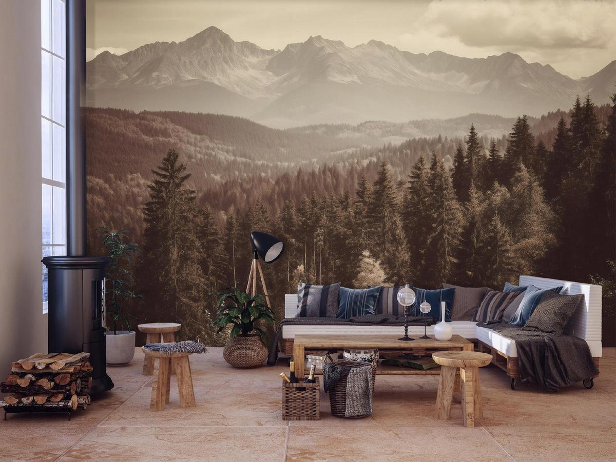 FOTOTAPETE Wald Natur Braun 400x280 cm - Multicolor, Papier (400/280cm) - Wallarena