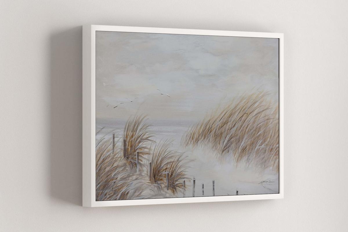 ACRYLBILD HANDGEMALT 90/60 cm - Beige, Holz/Textil (90/60cm) - KUNSTLOFT