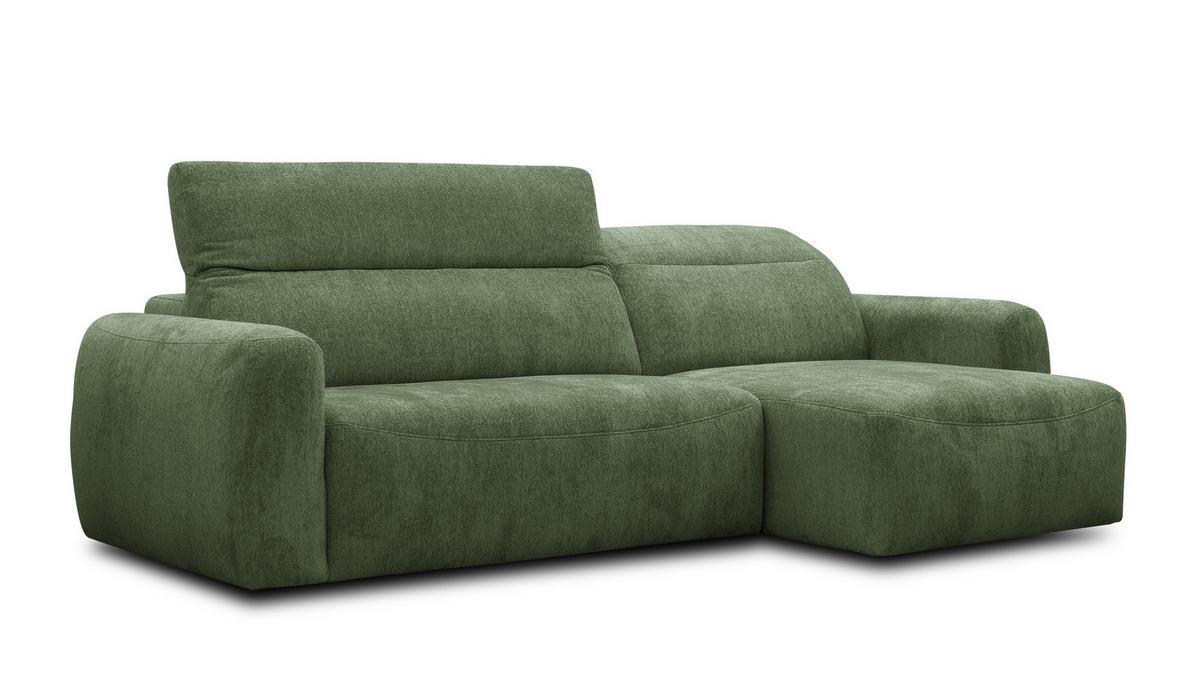 ECKSOFA NERO 4-Sitzer, dunkelgrün - Dunkelgrün/Schwarz, Holz/Textil (272/81/159cm) - Wozimo