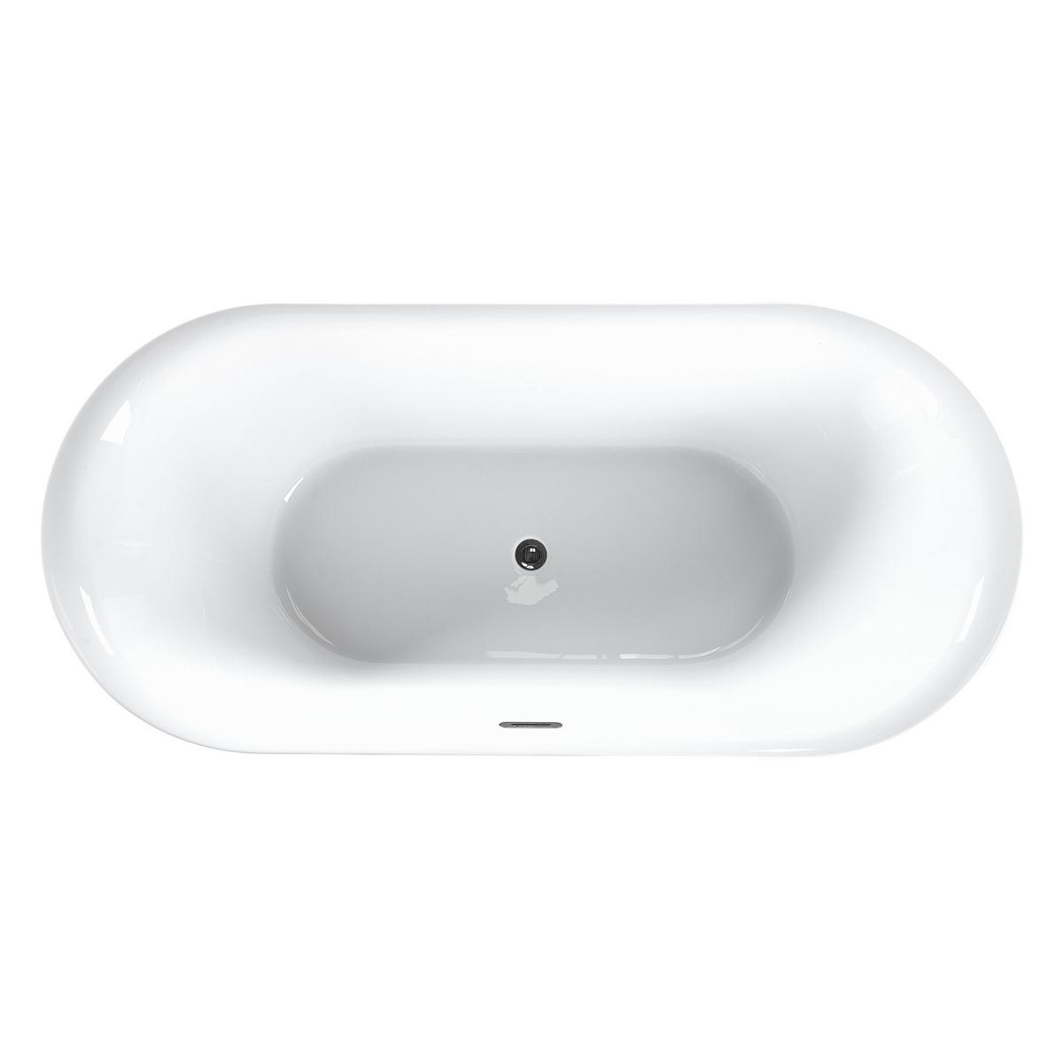 BADEWANNE FREISTEHEND 75x150x58 cm schwarz Carrera - Schwarz, Kunststoff (75/58/150cm) - Beliani