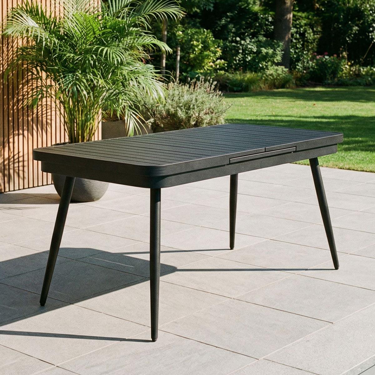 GARTENTISCH SUNNY schwarz - Schwarz, Metall (90/150/78cm) - IDIMEX