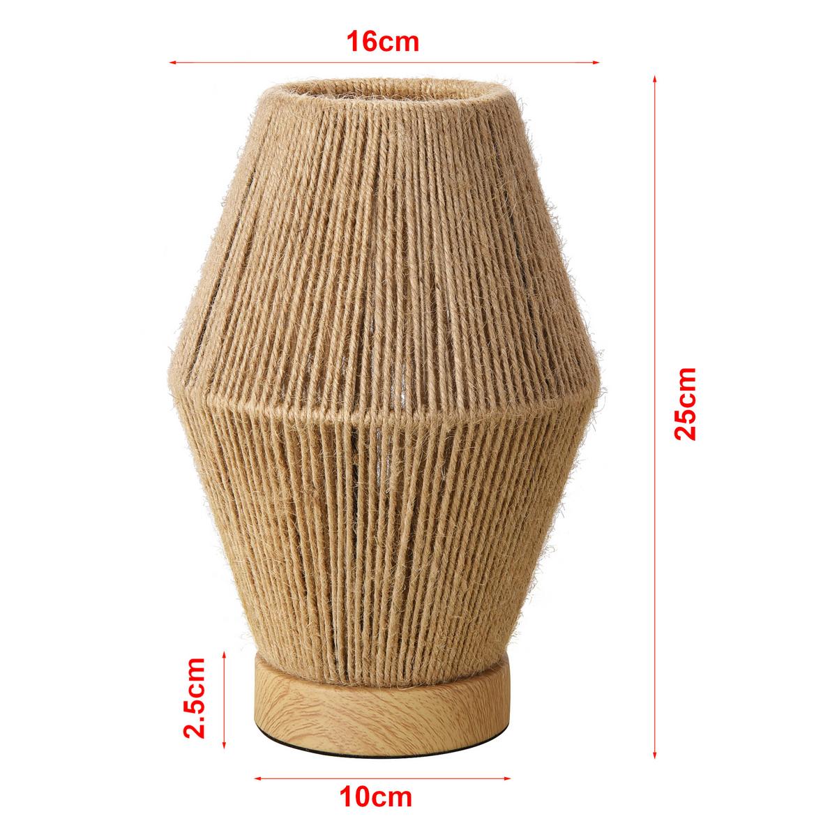 TISCHLEUCHTE Arundel - Naturfarben, Naturmaterialen/Metall (16/16/25cm) - lux.pro