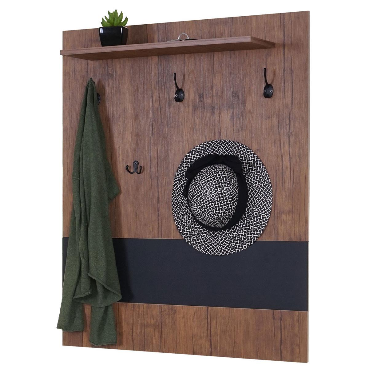 WANDGARDEROBE Wildeiche Dekor, Schwarz - Wildeiche/Schwarz, Holzwerkstoff (80/100/21cm) - MCW
