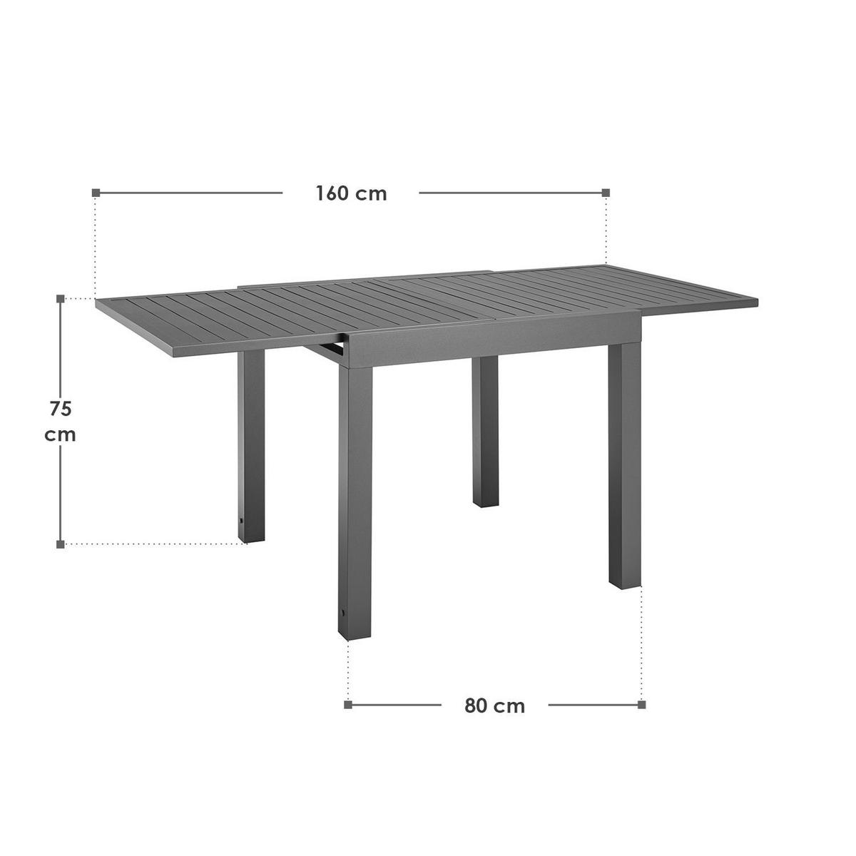 GARTENTISCH Laki grau 80x80x75 cm - Grau, Metall (80/80/75cm) - Juskys