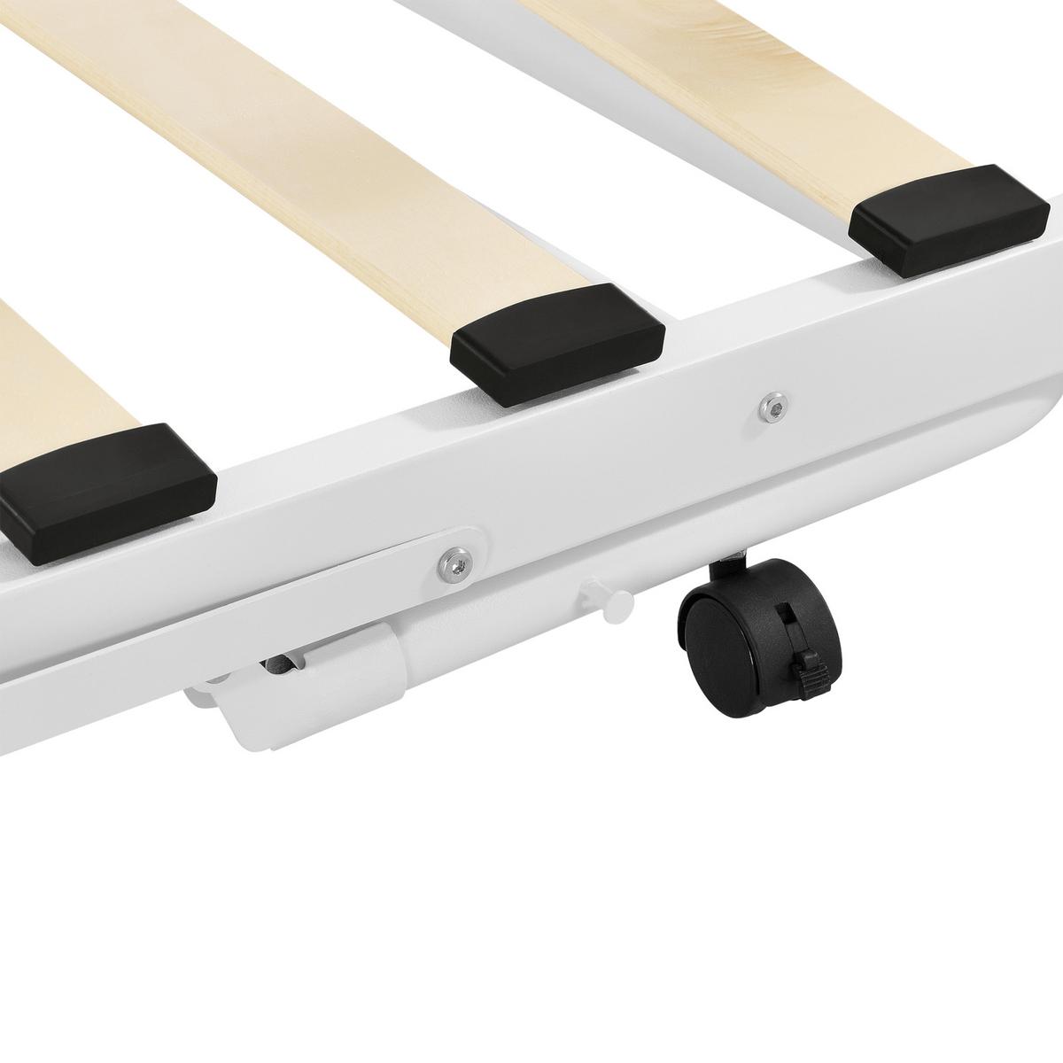 TAGESBETT Skutskär - Weiß, Metall (90/200cm) - [en.casa]