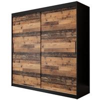 SCHWEBETÜRENSCHRANK 200/200/62 2-türig - Eichefarben/Schwarz, Holz/Kunststoff (200/200/62cm) - MÖBEL KRYSPOL