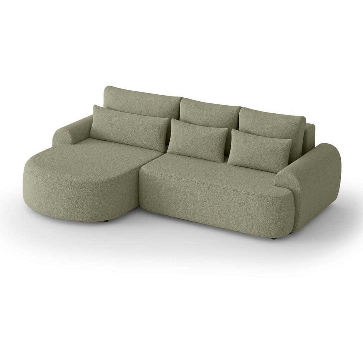 ECKSCHLAFSOFA Olivio L Hellgrün, links - Schwarz/Hellgrün, Kunststoff/Textil (266/170cm) - Beautysofa