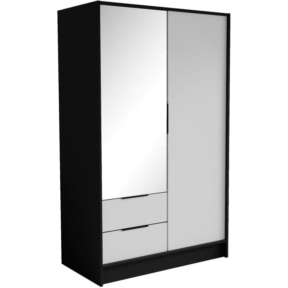 DREHTÜRENSCHRANK Niko 100/51/200 cm schwarz+weiß - Schwarz/Weiß, Holzwerkstoff (100/200/51cm) - Beautysofa
