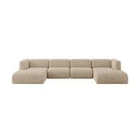 WOHNLANDSCHAFT MIRA-U2 408x179x70 Braun Velours - Schwarz/Braun, Holzwerkstoff/Kunststoff (408/70/179cm) - ALTDECOR