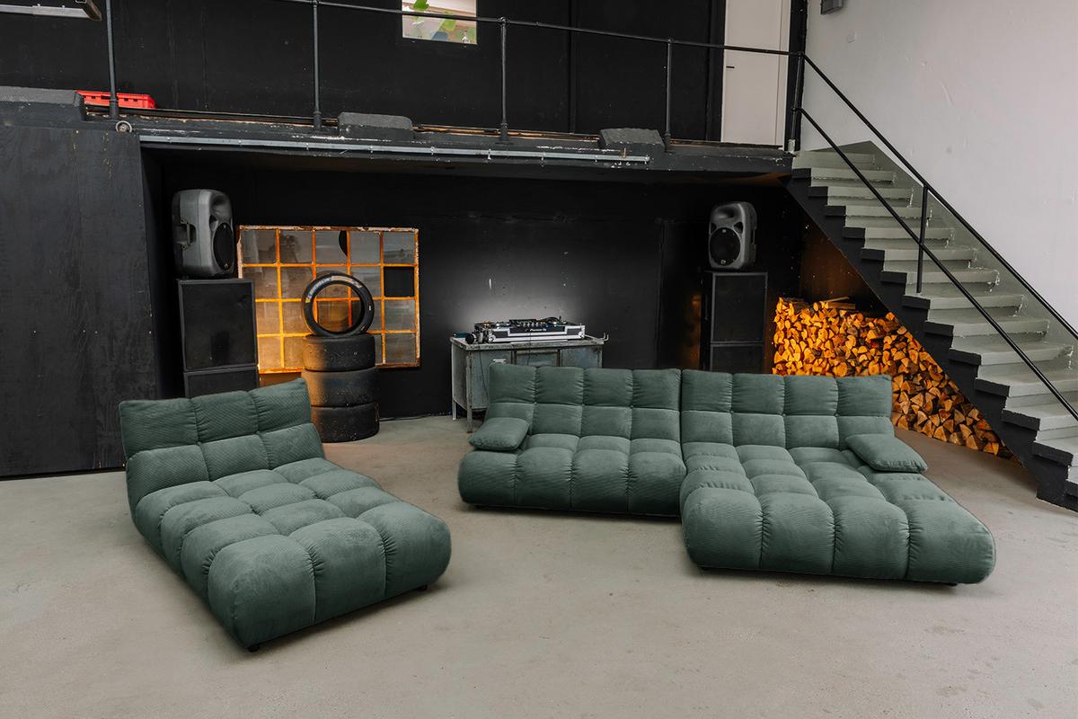 SITZGRUPPE VIVIEN 3ER SET Smaragdgrün Cord (1er-Set) - Smaragdgrün, Kunststoff/Textil (510/85/359cm) - KAWOLA