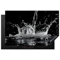 HERDABDECKPLATTE Wasser - Spritzwasser - Schwarz Induktionsmatte 81x52 cm - Schwarz, Kunststoff (81/52/0.2cm) - MuchoWow
