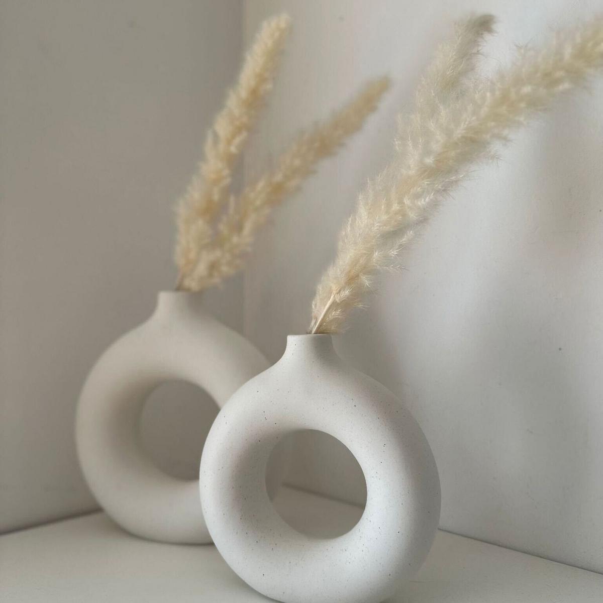 PAMPASGRAS Trockenblumen 30 Stück - Weiß, Naturmaterialen (5cm) - Intirilife