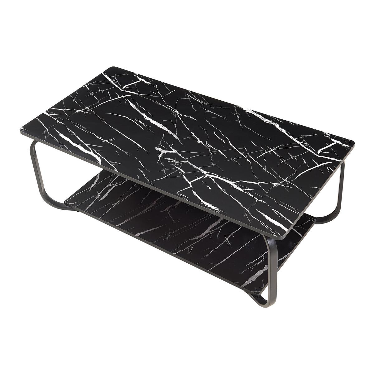 COUCHTISCH Kolta 120/60/43 cm - Schwarz, Holzwerkstoff/Metall (60/120/43cm) - [en.casa]
