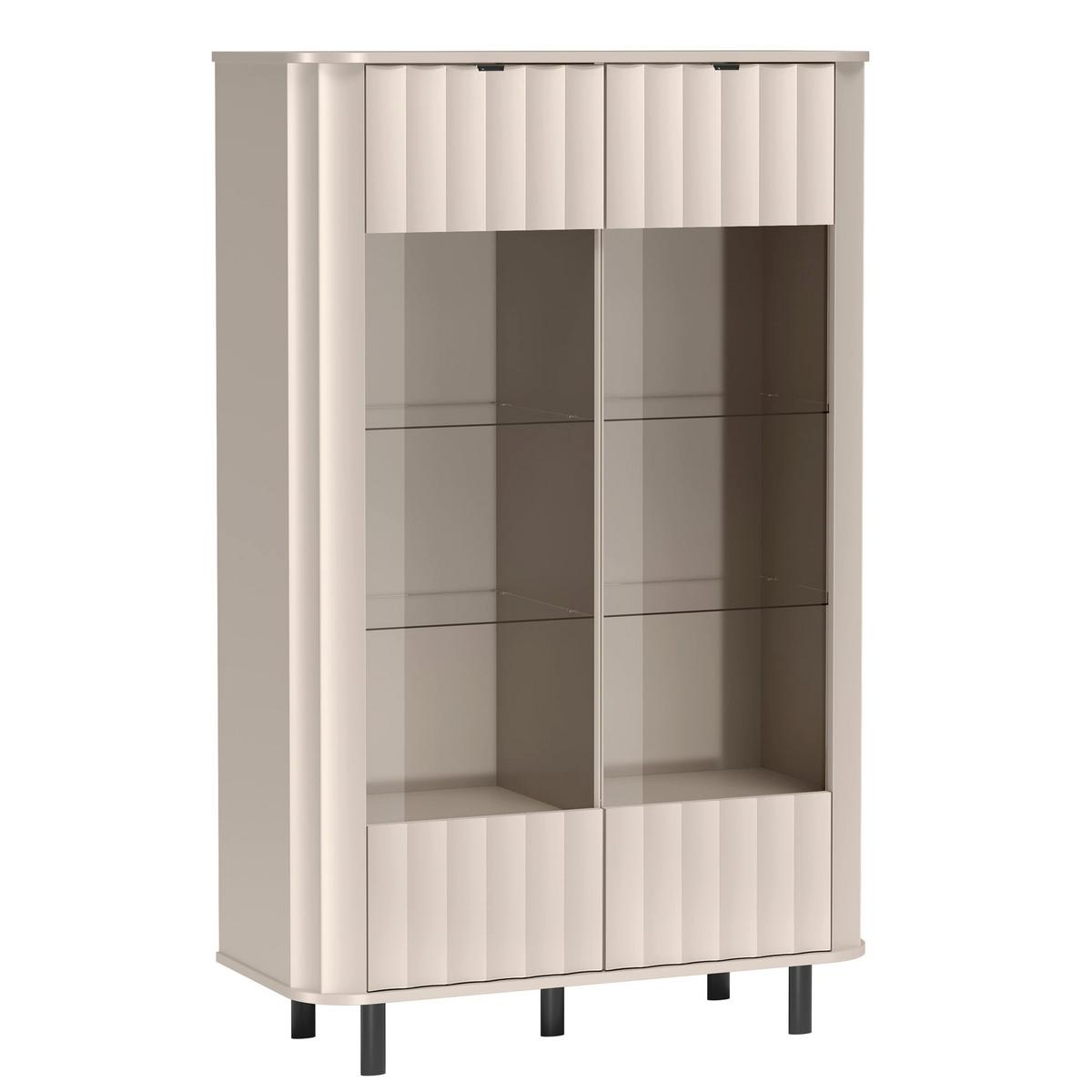 VITRINE Novado Kaschmirgrau 65 cm - Taupe/Schwarz, Holzwerkstoff/Metall (65.3/200/40.5cm) - Selsey