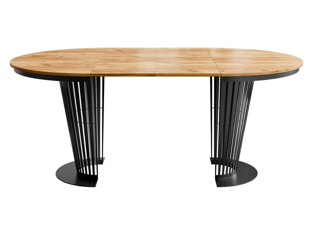 ESSTISCH Elantra 120 - Eichefarben/Schwarz, Holzwerkstoff/Metall (120/120/76cm) - MIRJAN24