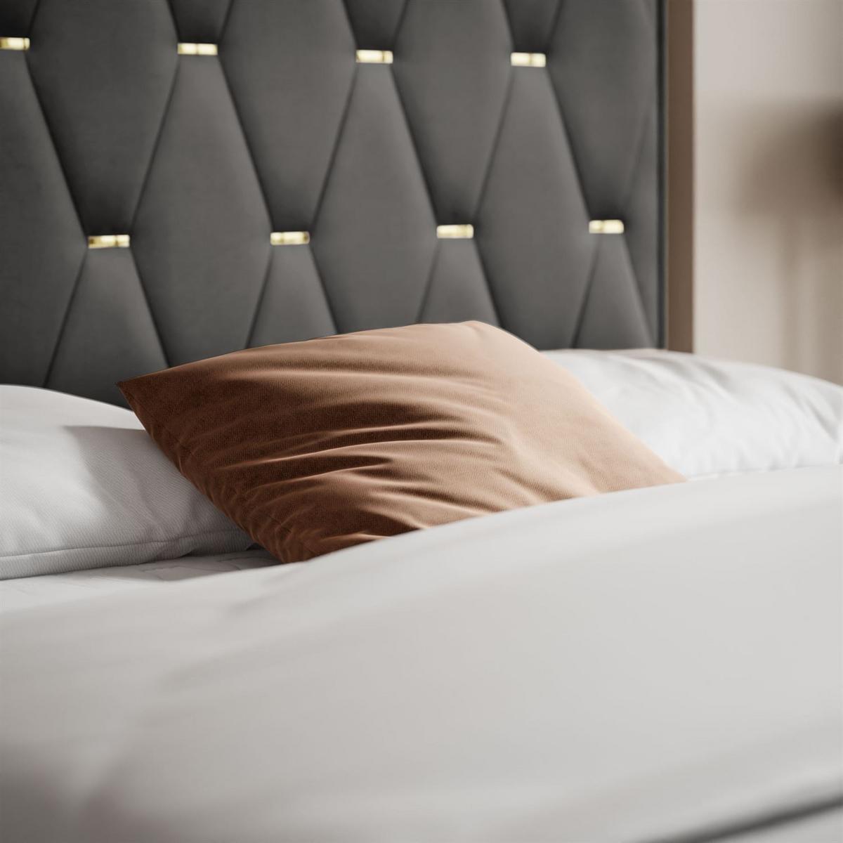 BOXSPRINGBETT IZOLDA mit Bettkasten und Topper 140x200 cm Royal Velvet 185 - Graphitfarben, Textil - Lookway