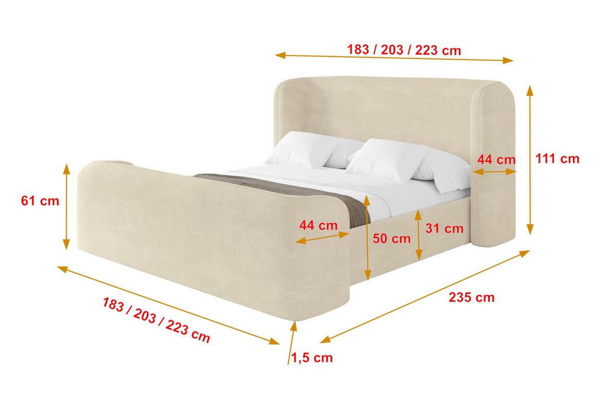 POLSTERBETT mit Bettkasten, Fußteil und Lattenrost, Bett mit Matratze H3/H4 - ESTI-Z 140x200 Beige - Beige, Holzwerkstoff/Textil (140/200cm) - ALTDECOR