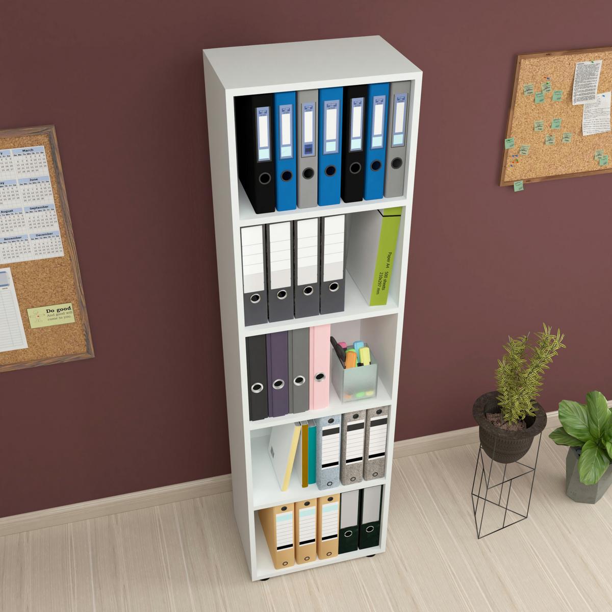 BÜCHERREGAL Vara - Weiß, Holzwerkstoff (49/178/30cm) - [en.casa]