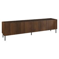 TV-LOWBOARD Tewos 200 2D - Nussbaumfarben/Schwarz, Holzwerkstoff/Metall (200/50/37cm) - MIRJAN24