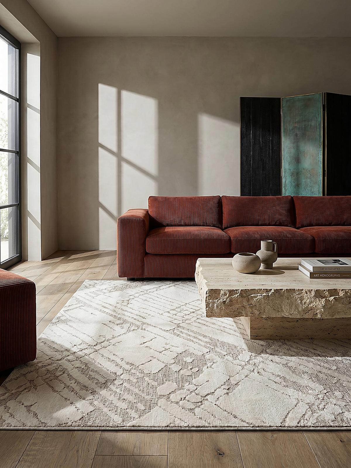 TEPPICH ARLEN, abstrakt, Creme, 120 x 170 cm - Beige, Textil (170/120cm) - KADIMA DESIGN