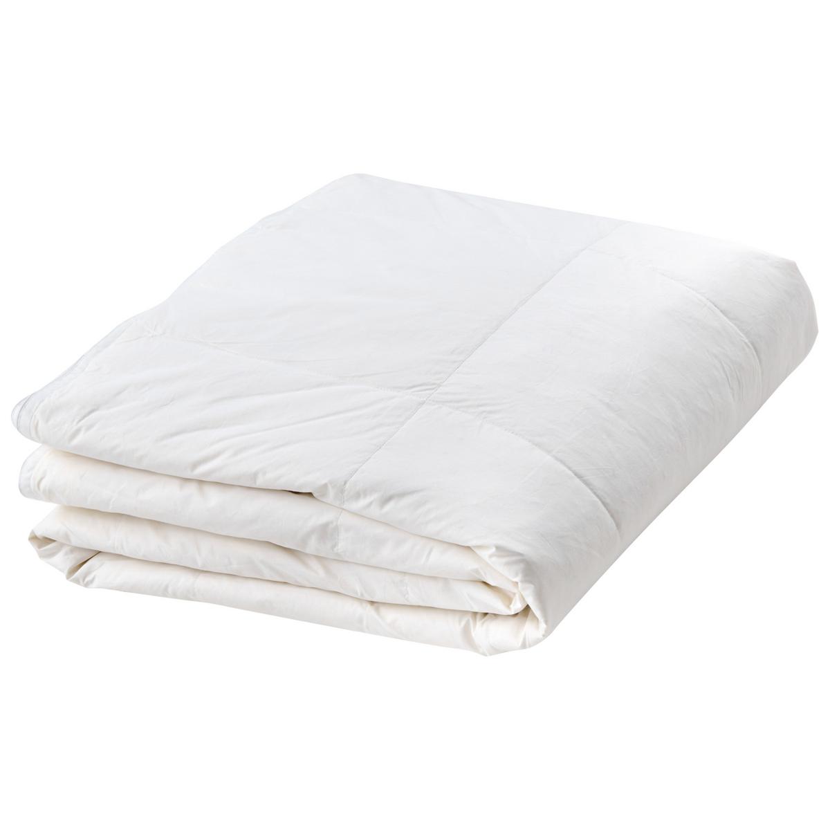 BETTDECKE Zweilagig Entenfedern und Daunen 4-Jahreszeiten 220/240 cm Serrato - Weiß, Textil (220/240cm) - Beliani