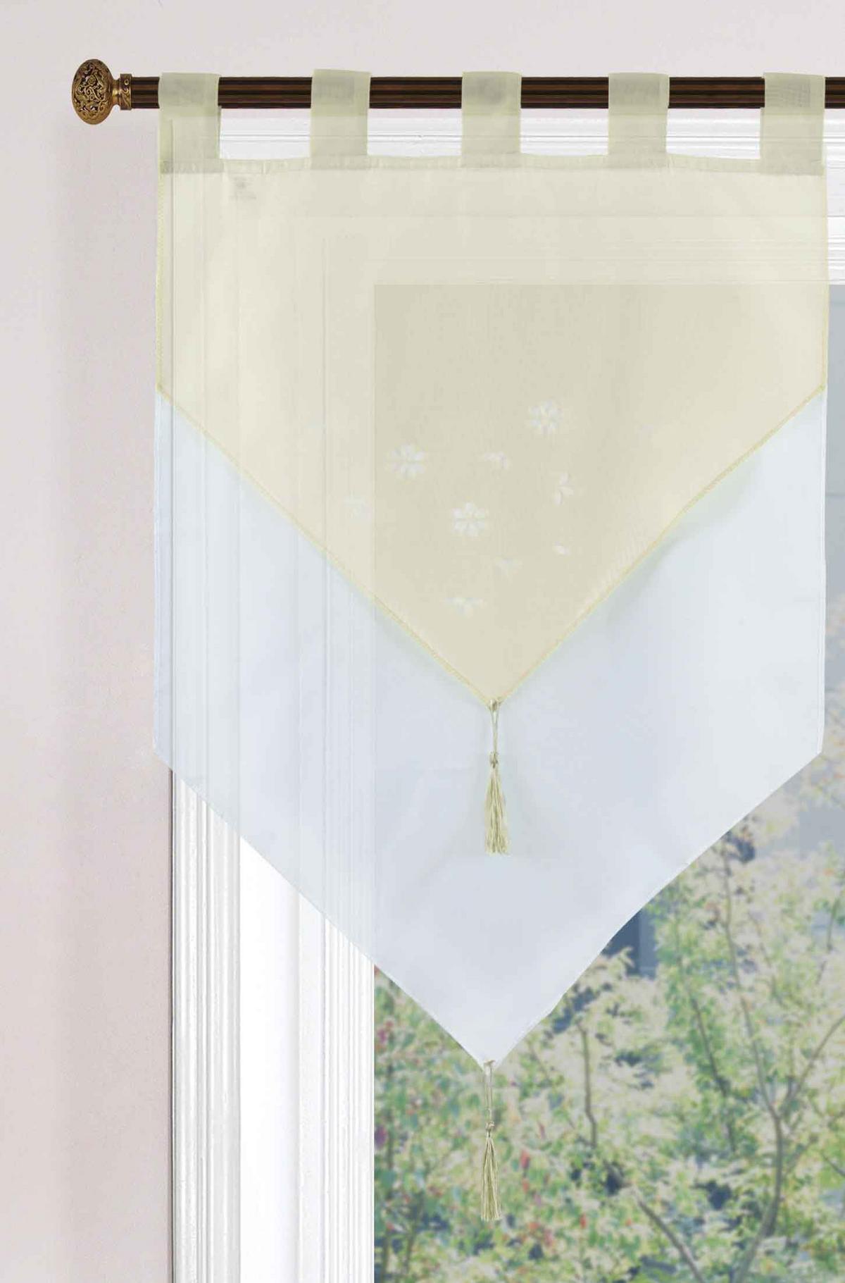 SCHEIBENGARDINE GERA 90x60 cm Creme - Creme, Textil (60/90cm) - Gardinenbox