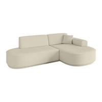 ECKSOFA Ottomane Rechts MARI-L1-v3 - 243x171x83 cm Beige Bouclé - Beige/Schwarz, Holzwerkstoff/Kunststoff (171/243cm) - ALTDECOR