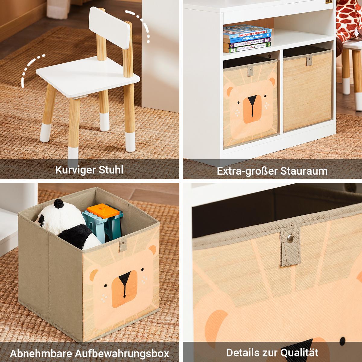 KINDERSITZGRUPPE Weiß - Weiß/Naturfarben, Holz/Holzwerkstoff (90/53/60cm) - SoBuy