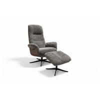 RELAXSESSEL SILVA Hellgrau Schaffell Relaxfunktion - Hellgrau/Schwarz, Naturmaterialien/Fell (77/106/86cm) - KAWOLA